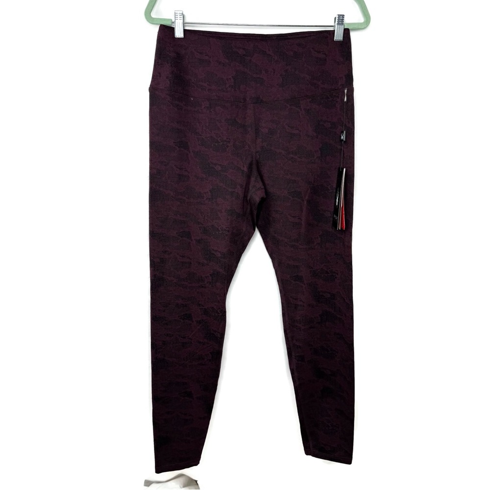Spyder Burgundy &Black Camo Print High Waisted Athletic Leggings Large